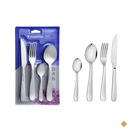 Faqueiro Tramontina Camboriú Aço Inox com Facas para Churrasco 24 Peças