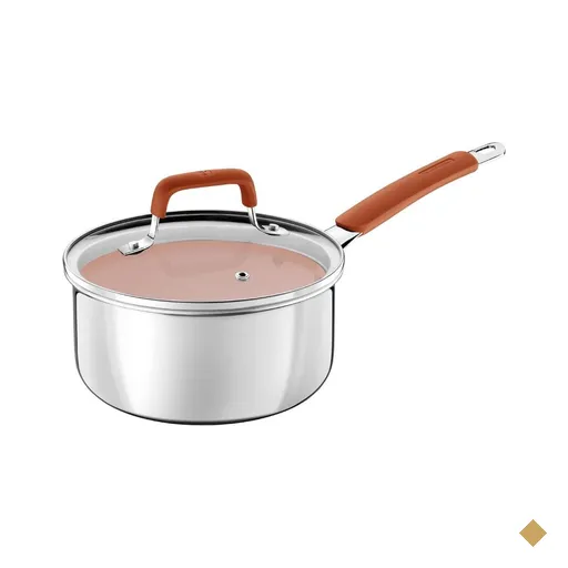 Panela Tramontina Romagna Aço Inox Cerâmico Marfim 18 cm 2,25 L