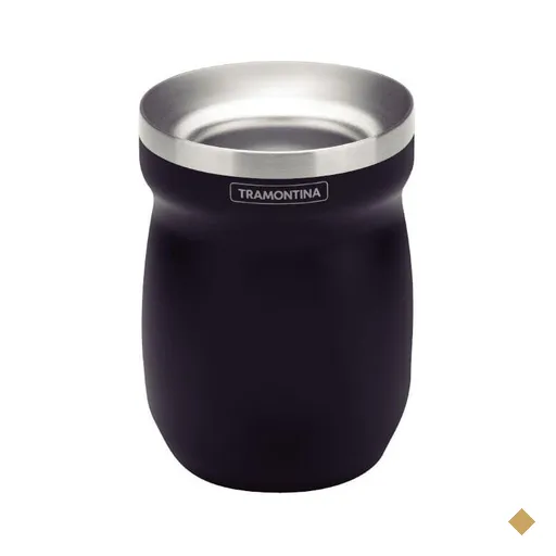 Cuia Térmica Tramontina em Aço Inox Preto 240 ml