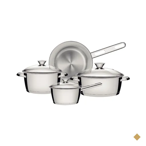 Jogo de Panelas Tramontina Allegra Aço Inox Fundo Triplo 4 Peças