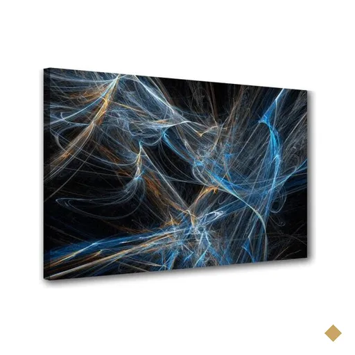 Quadro Decorativo Abstrato Azul Fumaça