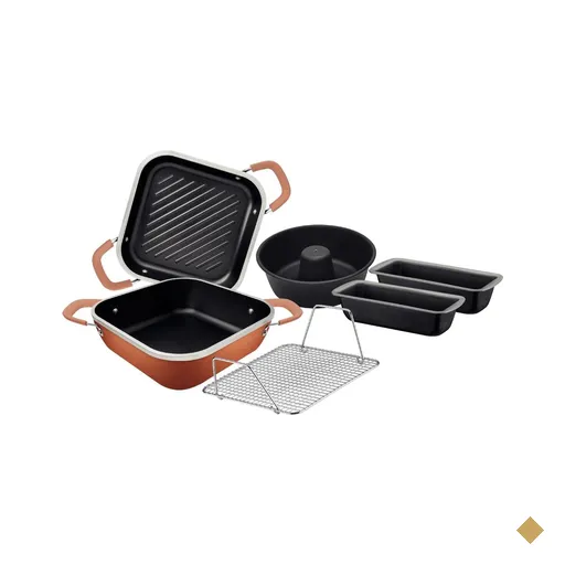 Kit Tramontina Lyon Alumínio Forjado Starflon Dourado 6 Peças