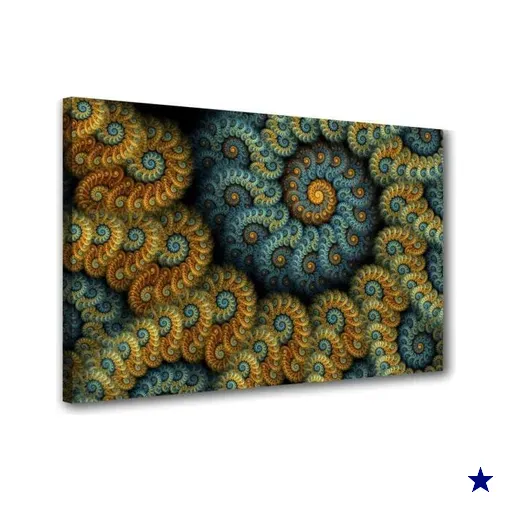 Quadro Mandala Sala Cozinha Ondas Circulares Fractais