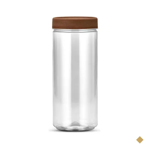 12un Pote Multiuso Plástico Bazar 1400ml com Tampa Amadeirado G1124 Galvanotek