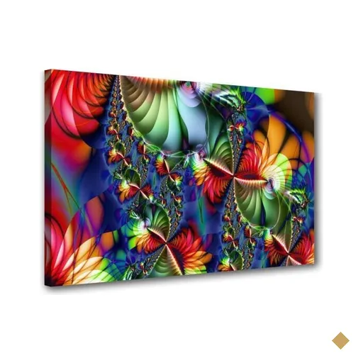 Quadro Decorativo Ondas Circulares Vermelhos Abstratos