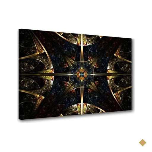 Quadro Decorativo Sala Mandala Ouro Espada De Fé