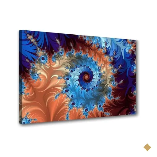Quadro Decorativo sala Mandala Fractal Colorido