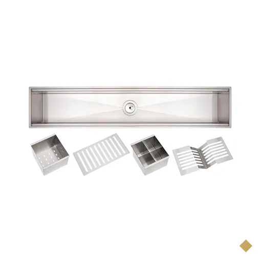 Canal Organizador Tramontina Aço Inox Acetinado 90x18cm com Acessórios