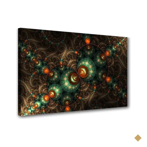 Quadro Decorativo Mandala Fractal Circulos