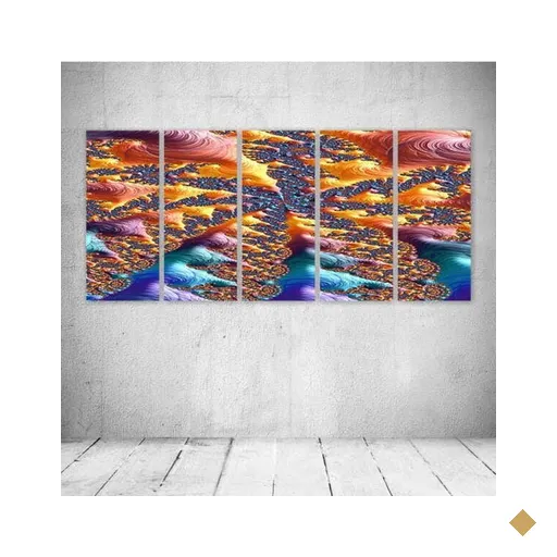 Quadro Decorativo - Fractal269 - Composto de 5 Quadros
