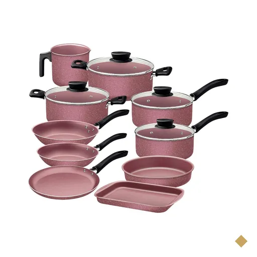Jogo de Panelas Tramontina Linz 10 Peças em Alumínio Antiaderente Starflon…