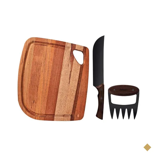Jogo para Churrasco Tramontina Black Aço Inox Madeira 3 Peças