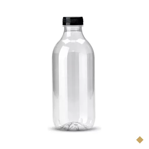 35un Garrafa PET Plástica Transparente com Tampa 900ml G3590 Galvanotek