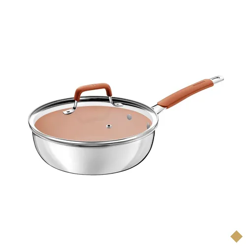 Frigideira Funda Tramontina Romagna Aço Inox Revestimento Cerâmico 24 cm 3,1…