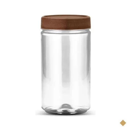 12un Pote Multiuso Plástico Bazar 1100ml com Tampa Amadeirado G1119 Galvanotek