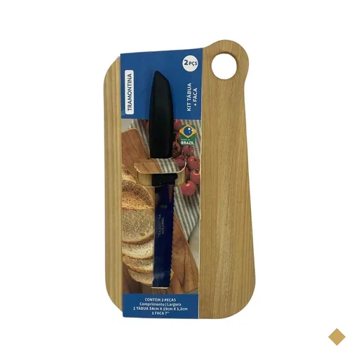 Kit Tábua 34cm e Faca para Pão Tramontina 2 peças