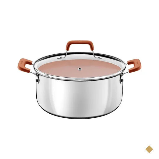 Caçarola Tramontina Romagna Aço Inox Cerâmico Marfim 24 cm 5,24 L
