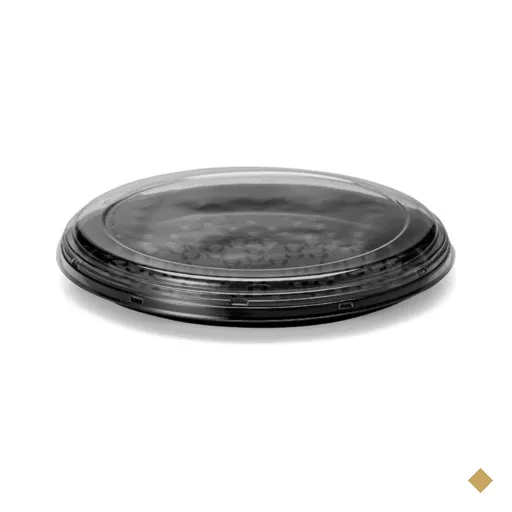 50un Bandeja Pizza Plástica Transparente G230 Rasa 33,5x4,8cm Galvanotek