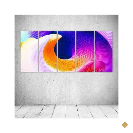Quadro Decorativo - Macbook Pro Iphone Liv - Composto de 5 Quadros