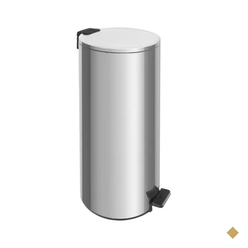 Lixeira com Pedal Tramontina Loop Aço Inox Polido 30 Litros