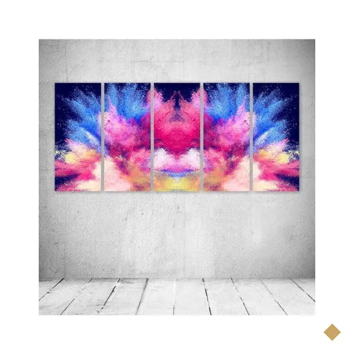 Quadro Decorativo - Powder Colors - Composto de 5 Quadros