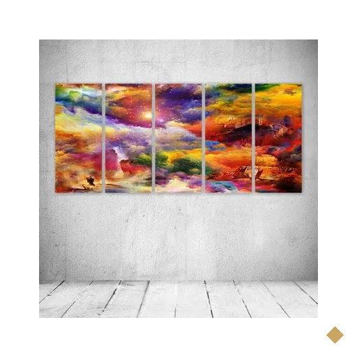 Quadro Decorativo - Space Stars Nebula Sci Fi Fantasy - Composto de 5 Quadros