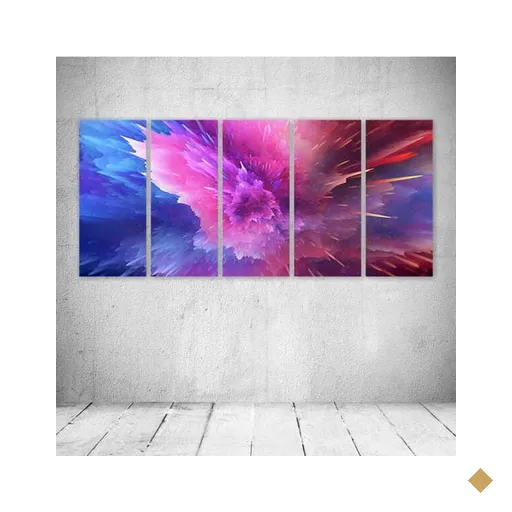 Quadro Decorativo - Splash Colorful Panorama - Composto de 5 Quadros