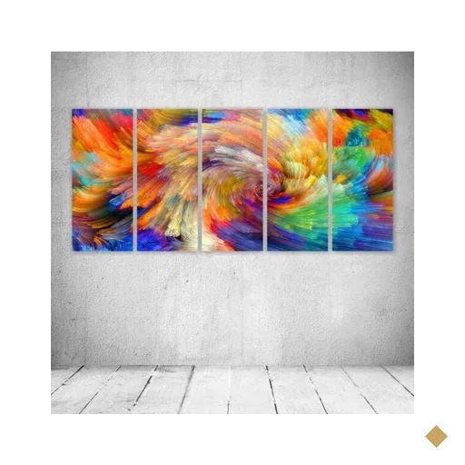 Quadro Decorativo - Vibrant Colorful Bloom - Composto de 5 Quadros