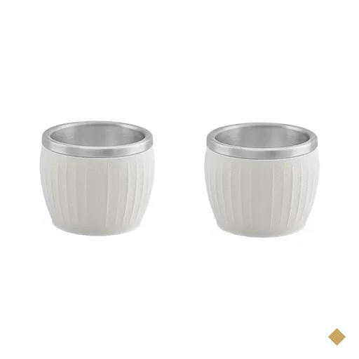 Kit de 2 Xícaras para Café Tramontina em Aço Inox Branco 80 ml