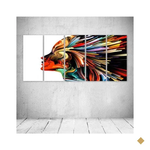 Quadro Decorativo - Women Abstract Colorful - Composto de 5 Quadros