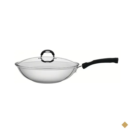 Wok Tramontina Astro Silicone 28cm 3,3L em Aço Inox Fundo Triplo Indução