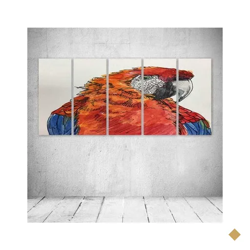 Quadro Decorativo - Arara Art.jpeg - Composto de 5 Quadros