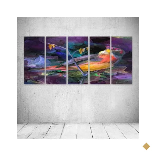 Quadro Decorativo - Art Bird Color - Composto de 5 Quadros