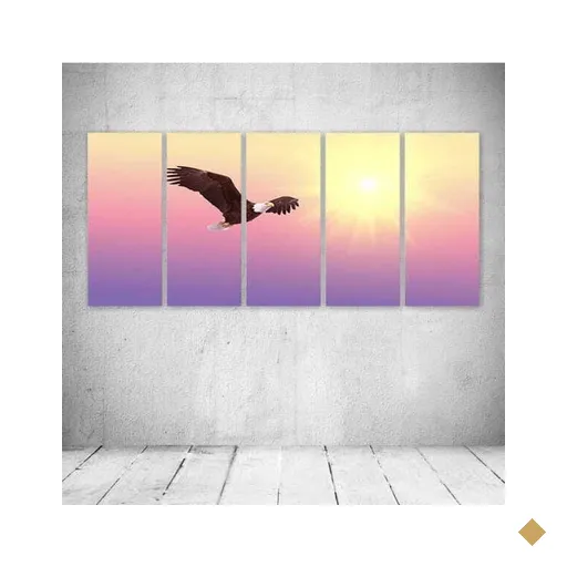 Quadro Decorativo - Bald Eagle - Composto de 5 Quadros