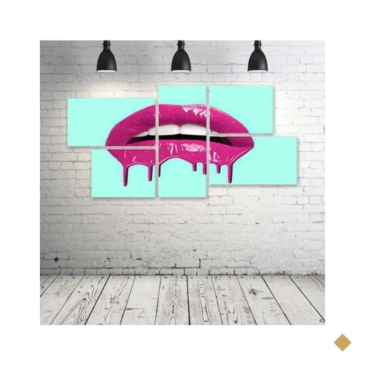 Quadro Decorativo - Melting-Kiss - Composto de 5 Quadros