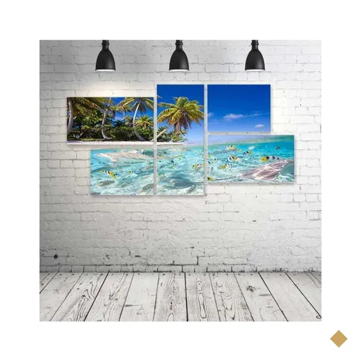 Quadro Decorativo - underwater-fish-fishes-tropical-ocean-sea - Composto de 5…