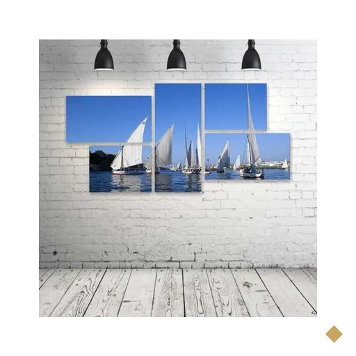 Quadro Decorativo - Veleiros - Composto de 5 Quadros