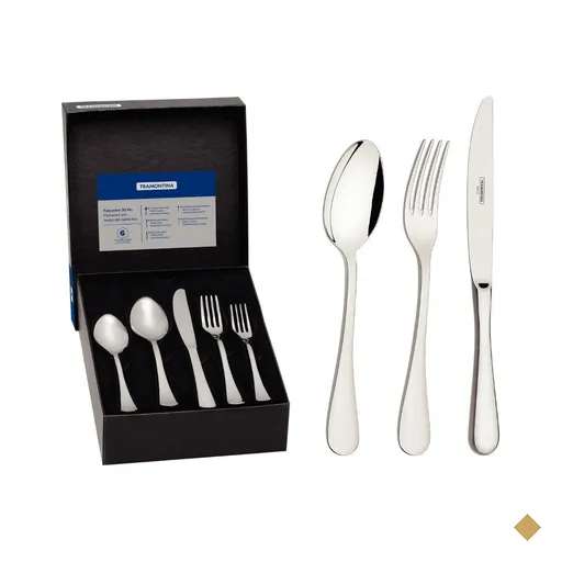 Faqueiro Tramontina Classic Aço Inox com Facas de Mesa Forjadas 30 Peças