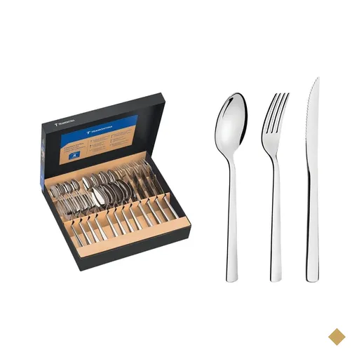 Faqueiro Tramontina Oslo Aço Inox com Facas para Churrasco 24 Peças