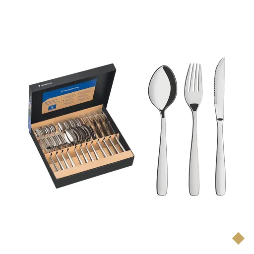 Faqueiro Tramontina Amazonas Aço Inox com Facas para Churrasco 24 Peças