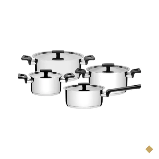 Jogo de Panelas Tramontina Vita Aço Inox e Fundo Triplo Indução 4 Peças