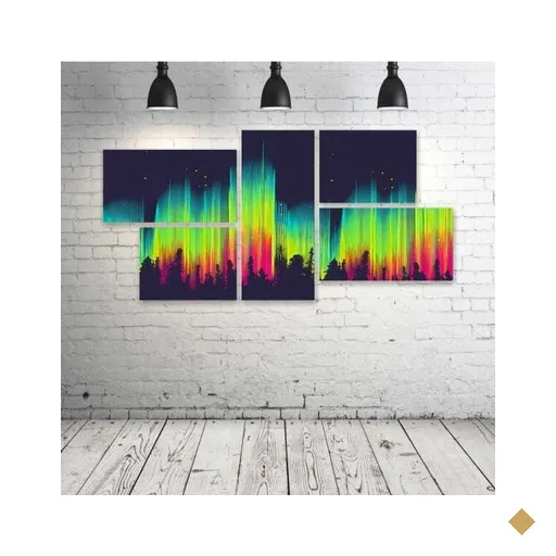 Quadro Decorativo - Aurora - Composto de 5 Quadros