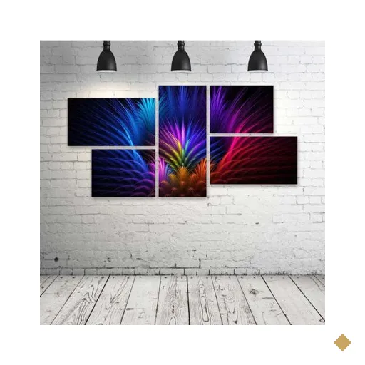 Quadro Decorativo - Colors-Colorful-Background - Composto de 5 Quadros