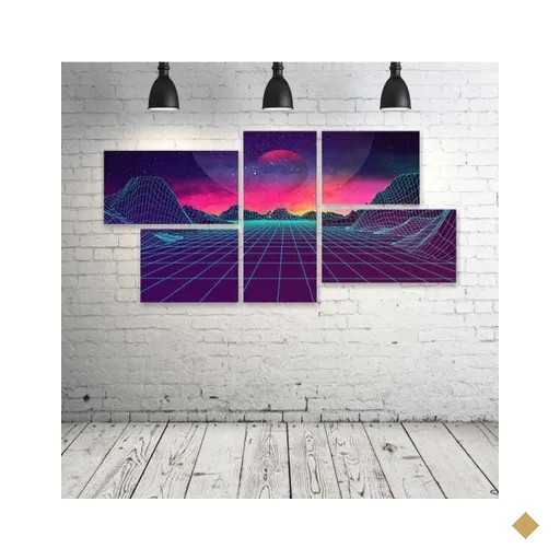 Quadro Decorativo - Galactic-Render - Composto de 5 Quadros