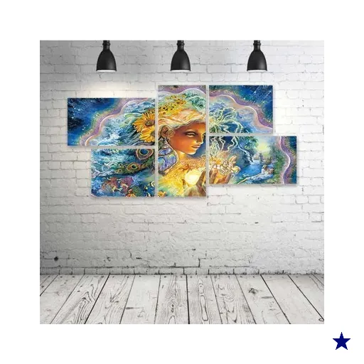 Quadro Decorativo - Josephine-Wall-Fantasy-God-Goddess - Composto de 5 Quadros