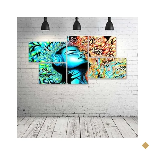 Quadro Decorativo - Psychedelic-Art-Artwork-Fantasy-Dream - Composto de 5…