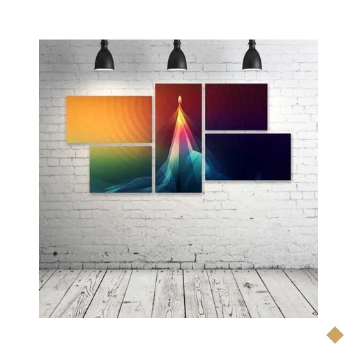 Quadro Decorativo - Psychedelic-Rocket-Launch - Composto de 5 Quadros