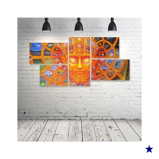 Quadro Decorativo - Psychedelicy - Composto de 5 Quadros