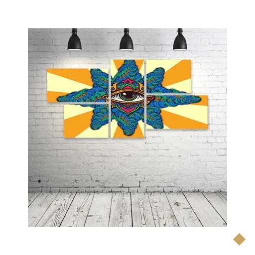 Quadro Decorativo - Weed-Drugs-Marijuana-Psy - Composto de 5 Quadros