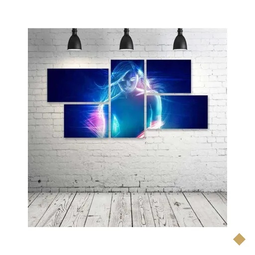 Quadro Decorativo - Zombie-Girl-Abstract-S - Composto de 5 Quadros